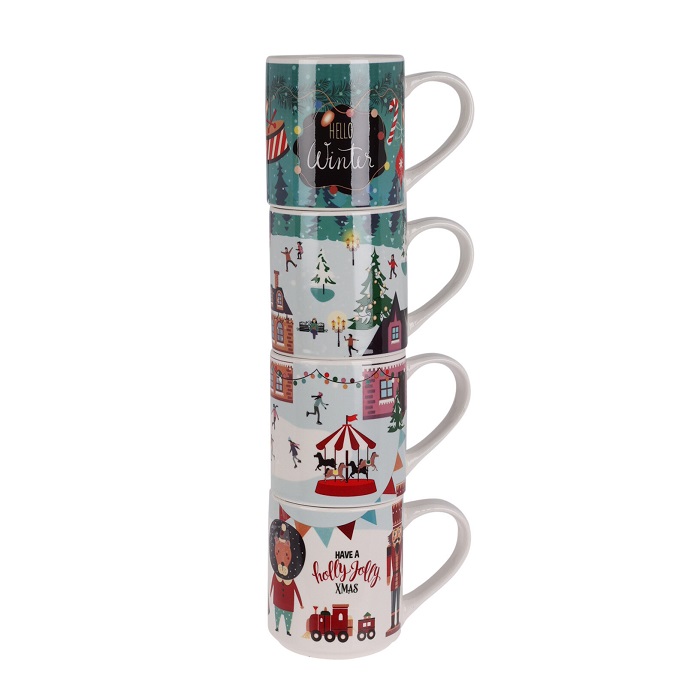 Xmas Porcelain Mugs 265ml 4Pcs (2 Designs) - Image 7