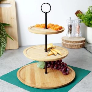 Food Stand 3 Tier Bamboo