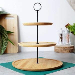 Food Stand 3 Tier Bamboo