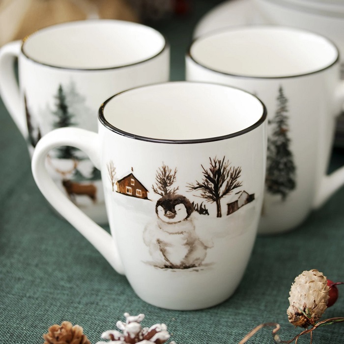 Xmas Greenwood Porcelain Mug 320ml (3 Designs) - Image 3