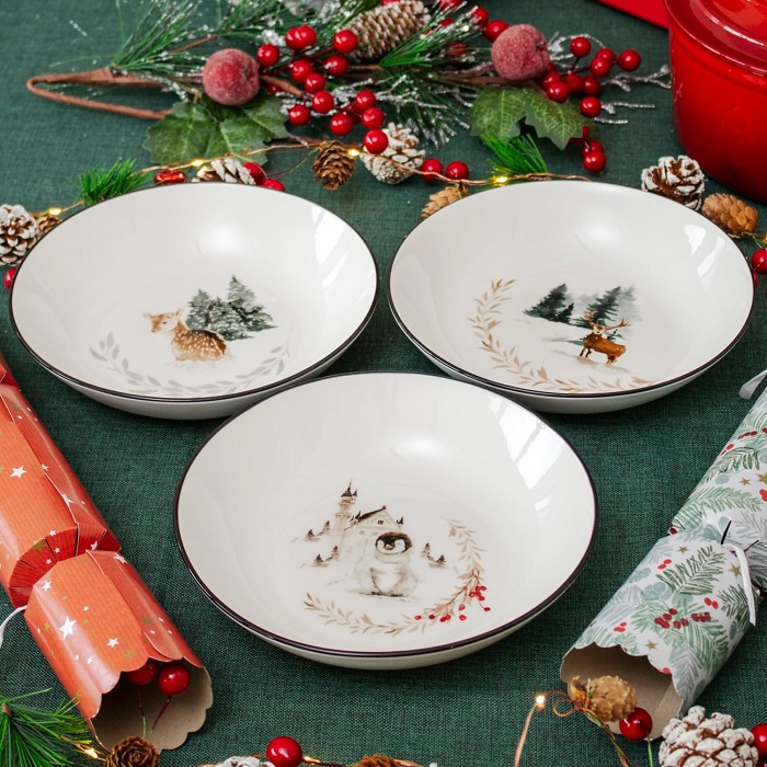 Xmas Greenwood 3 Pcs Dinner Set for 1 (3 Designs) - Image 5