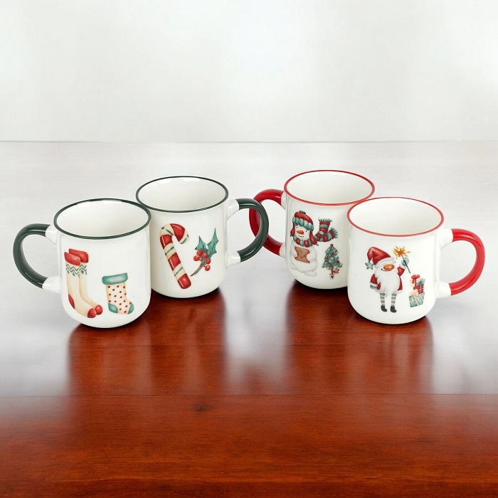 Xmas Porcelain Mugs 200ml 4 Pcs - Image 3