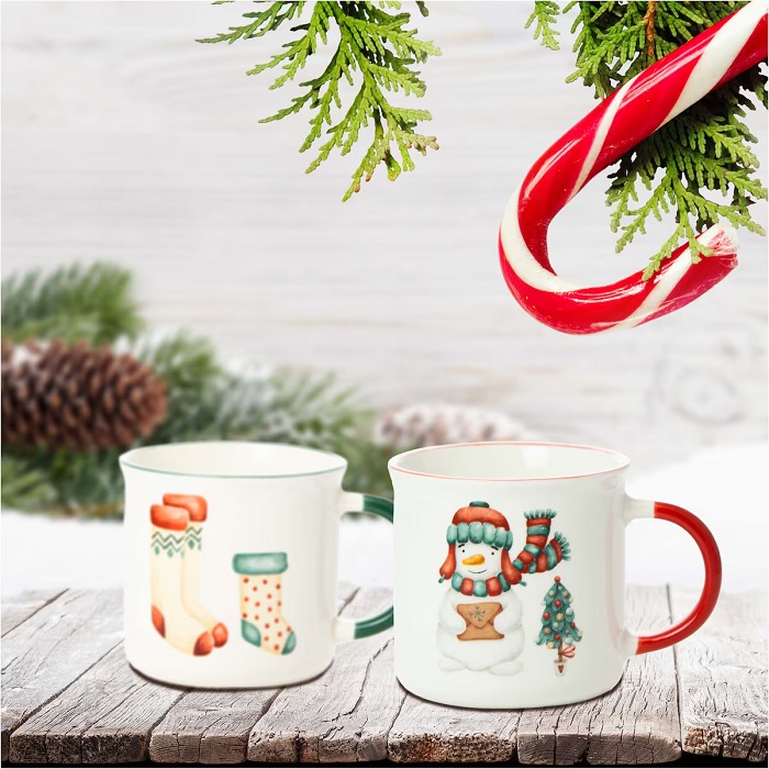 Xmas Porcelain Mugs 300ml 2 Pcs (2 Designs) - Image 3