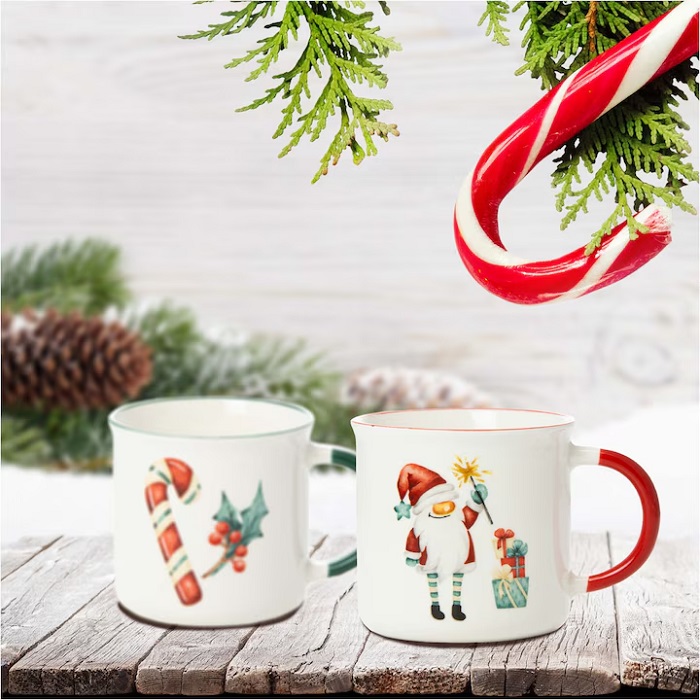 Xmas Porcelain Mugs 300ml 2 Pcs (2 Designs) - Image 4
