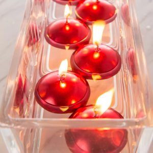 Floating Candle Set 10 Pcs Red