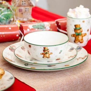 Xmas Gingerbread 3 Pcs Dinner Set for 1