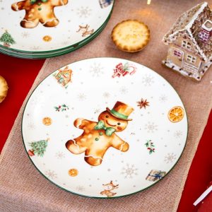 Xmas Gingerbread 3 Pcs Dinner Set for 1