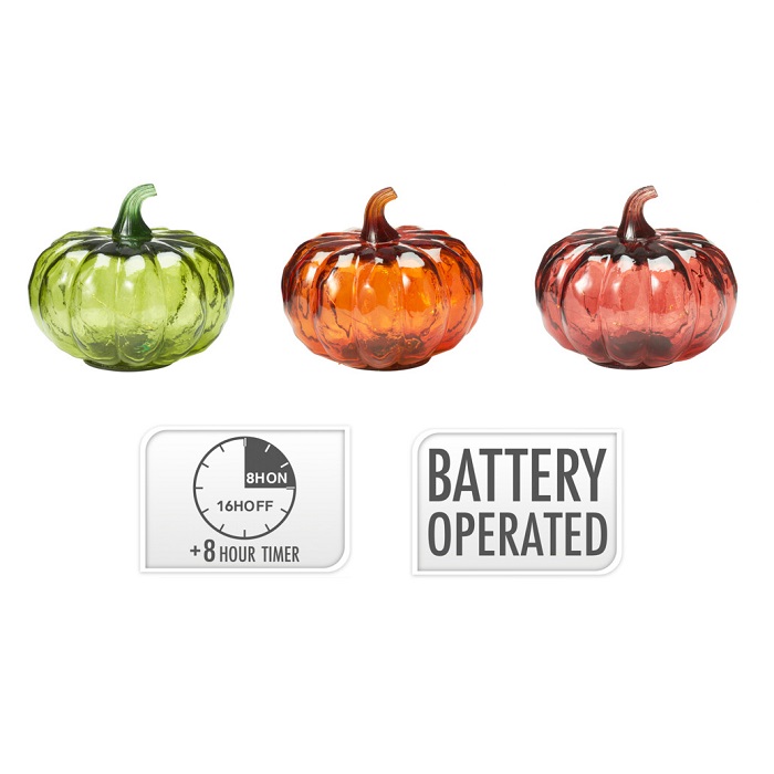 Halloween Pumpkin LED 13cm (3 Colours) - Image 4