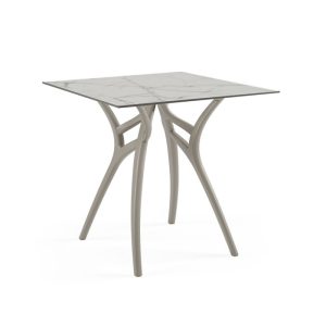 Table Ivy-L 77x77cm Mink Leg/ W Marble Top