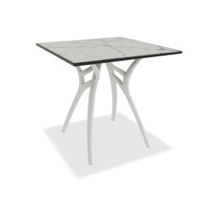 Table Ivy-L 77x77cm Ivory White Leg/ W Marble Top