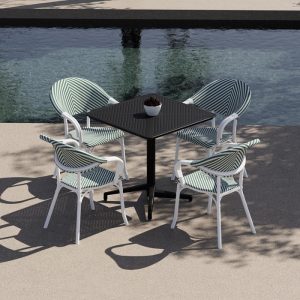 Table Moon Fixed 70x70cm Black