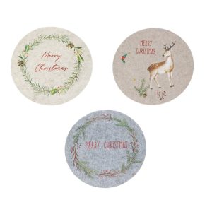 Xmas Felt Placemat Round 38cm (3 Designs)