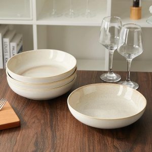 Tiffany Deep Plate 23cm Set 4 Pcs Sand