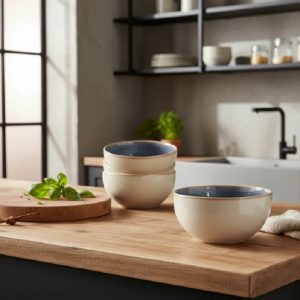 Tiffany Bowl 580ml Set 4 Pcs Blue