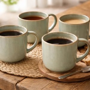 Tiffany Mug 330ml Set 4 Pcs Green