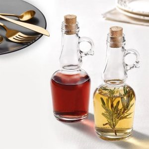 Glass Oil & Vinegar Set with Cork Lid