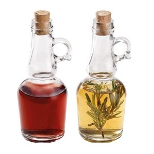 Glass Oil & Vinegar Set with Cork Lid