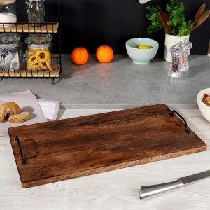 Wooden Serving Board with Handles 56x29cm