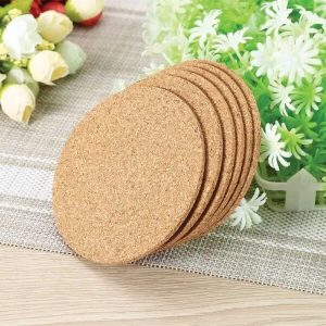 Round Cork Coaster Set 6 Pcs