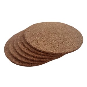Round Cork Coaster Set 6 Pcs