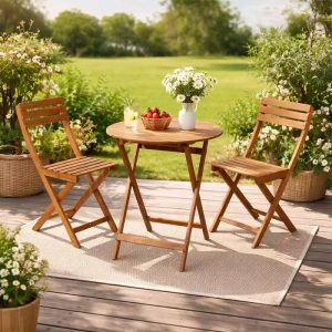 Wooden Bistro Set 3 Pcs