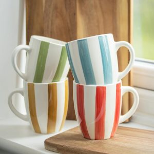 Striped Stoneware Mug (4 Colours)