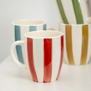 Striped Stoneware Mug (4 Colours)
