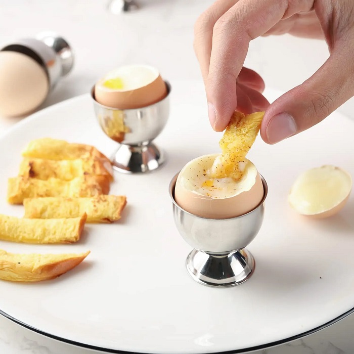 Stainless Steel Egg Cup Set 4 Pcs - Image 3
