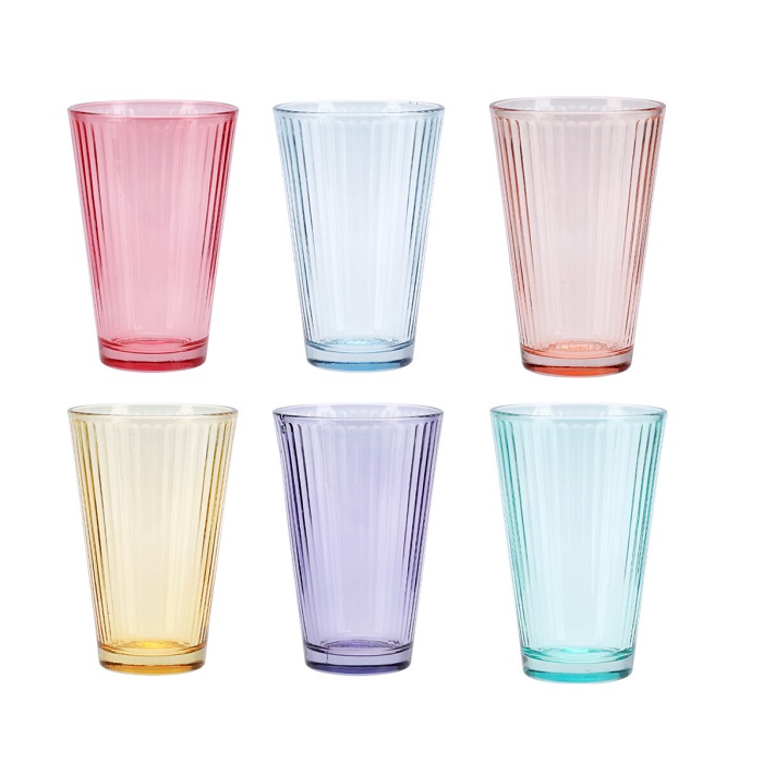 Coloured Drinking Glass 300ml (6 Colours) - Image 2