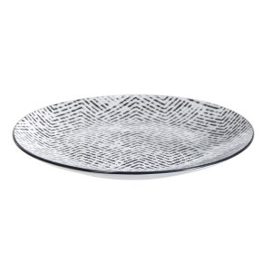 Stencil Side Plate 23cm Set 4 Pcs Black
