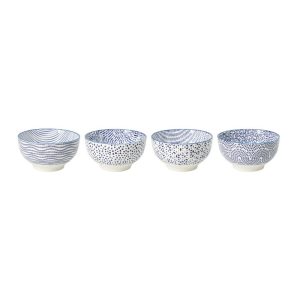 Stencil Bowl 13.50cm Set 4 Pcs Blue