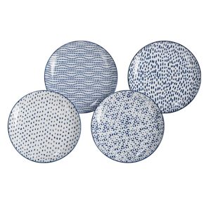 Stencil Dessert Plate 16cm Set 4 Pcs Blue