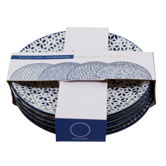 Stencil Dessert Plate 16cm Set 4 Pcs Blue - Image 3