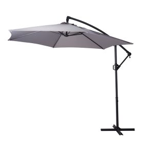 Side Hanging Umbrella 300cm Light Grey