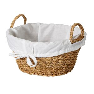 Wicker Bread Basket with Cloth 45x30cm