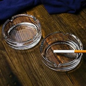 Stackable Clear Glass Ashtray 10cm