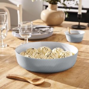 Wavy Round Baking Dish 26cm Grey