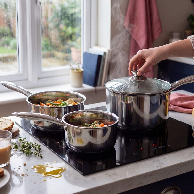Russel Hobbs Classic Collection 3 Pcs Saucepan Set - Image 2