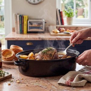 Russel Hobbs Enamel Selfbasting Roaster w/Lid 38cm