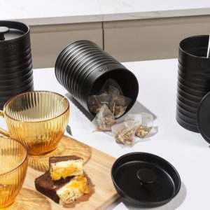 Russel Hobbs Ribbed 3 Pcs Canister Set Black