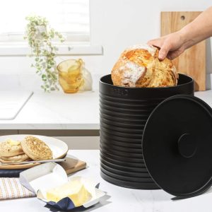 Russel Hobbs Ribbed Bread Bin Black