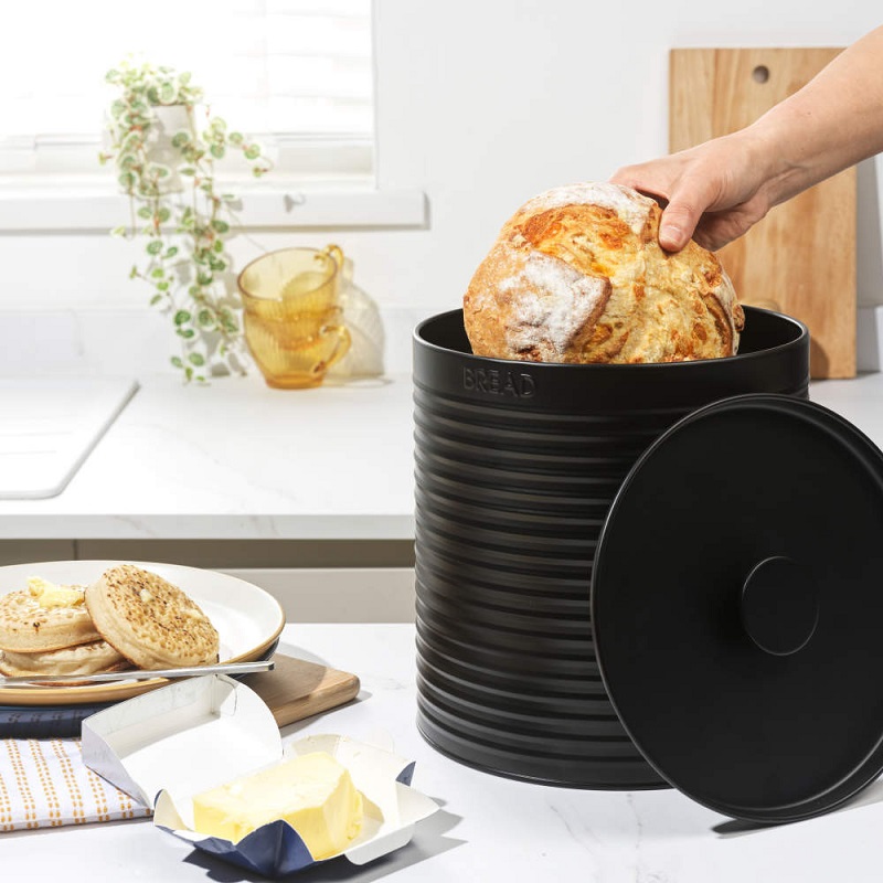 Russel Hobbs Ribbed Bread Bin Black - Image 2