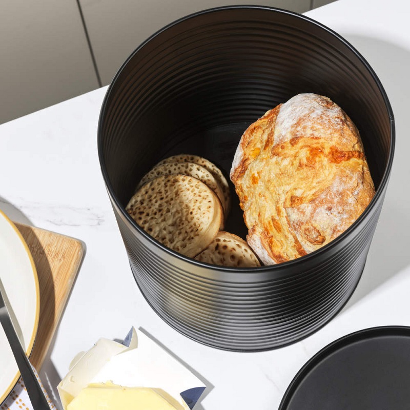 Russel Hobbs Ribbed Bread Bin Black - Image 3