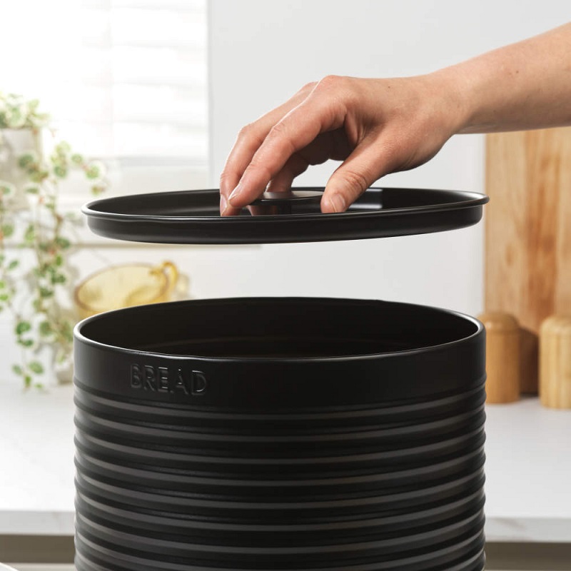 Russel Hobbs Ribbed Bread Bin Black - Image 4