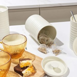 Russel Hobbs Ribbed 3 Pcs Canister Set Cream