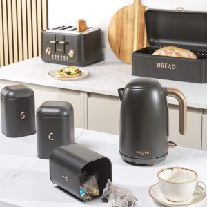 Salter Pebble T/C/S Canister Set Charcoal