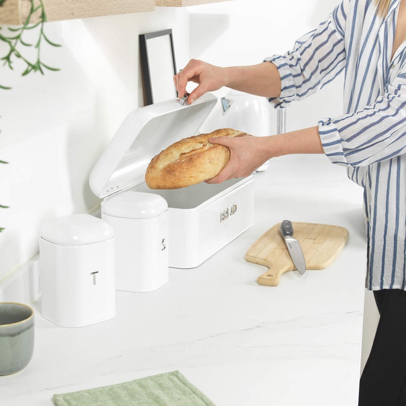 Salter Boston Bread Bin White - Image 2