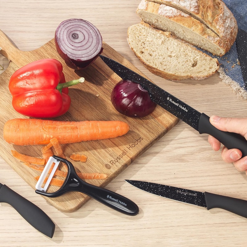 Russel Hobbs Black Marble 6 Pcs Knife & Peeler Set - Image 3