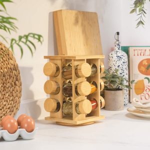 Salter Bamboo 12 Jar Spice Rack