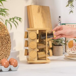Salter Bamboo 12 Jar Spice Rack